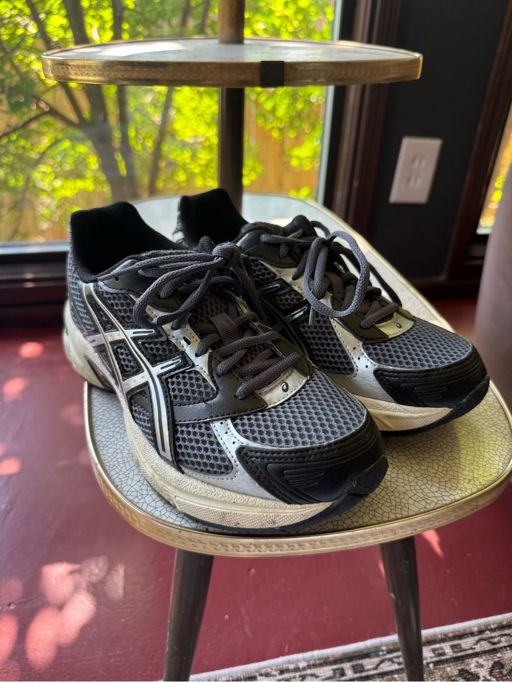 Asics Men's Gray and Black Athletic Running Shoes